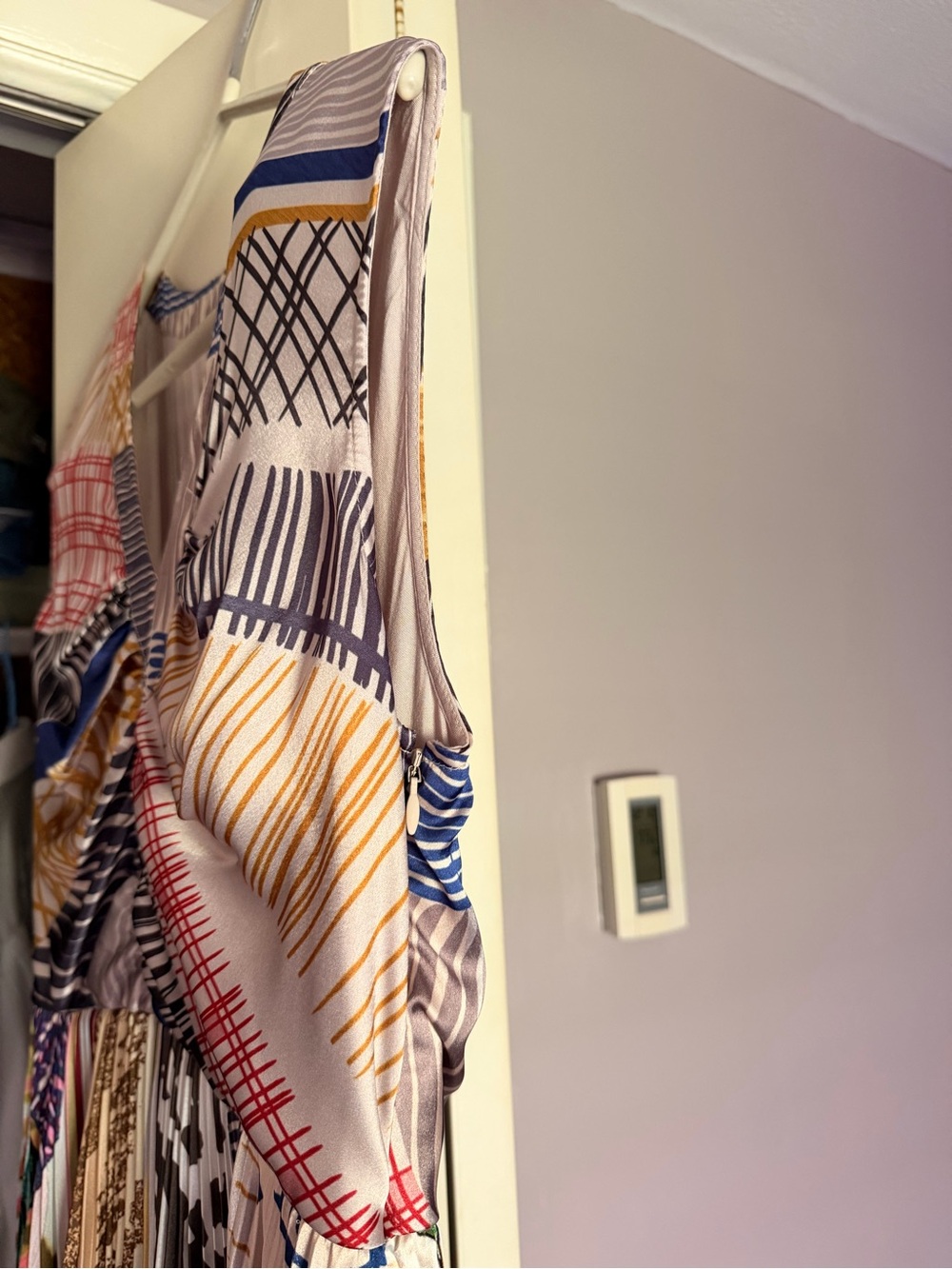 Anthropologie Geisha Designs Jacinta boho colorful pleated midi dress Small - Picture 9 of 14